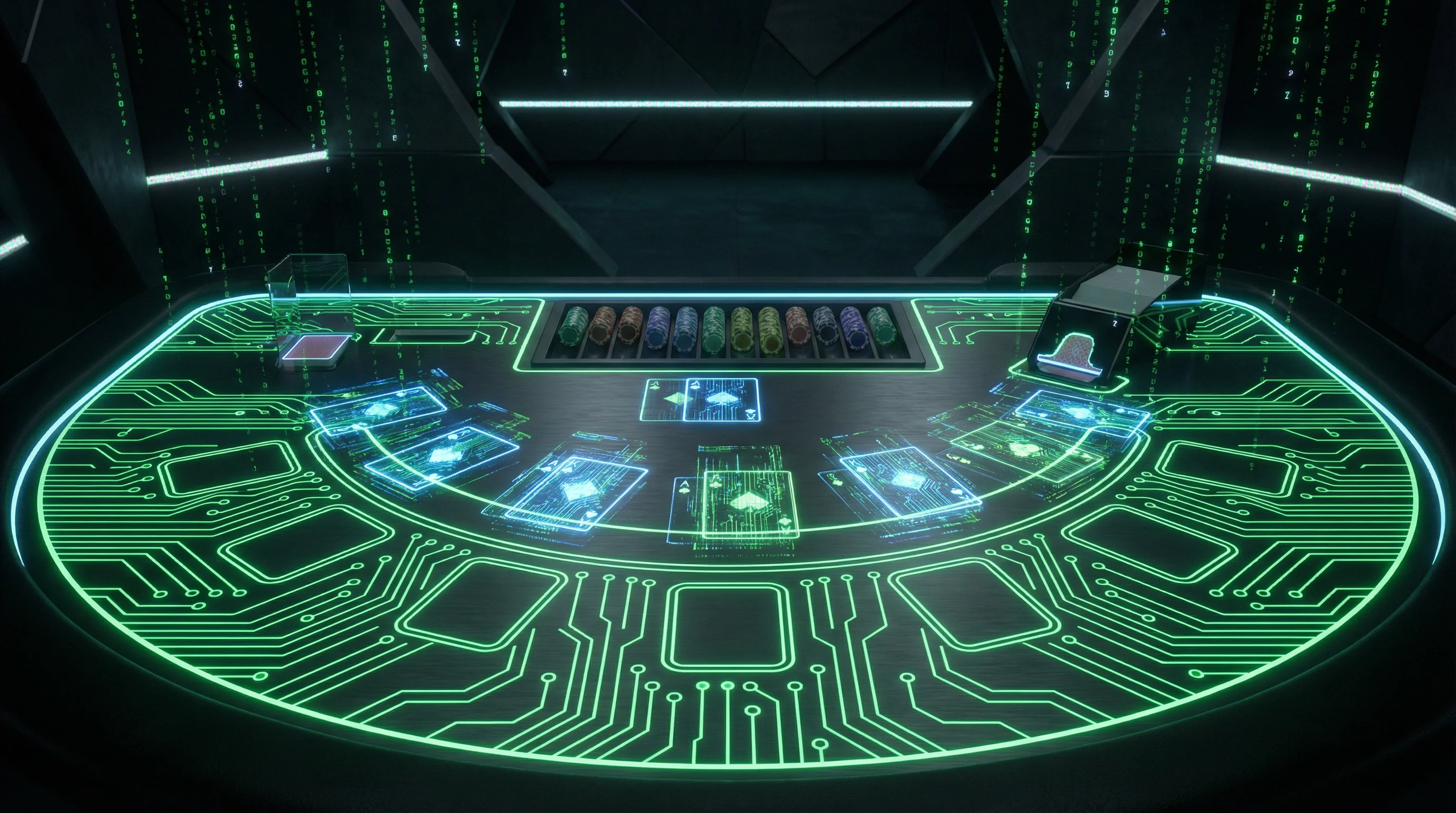 Mesa de blackjack digital com design cyberpunk no bethorse