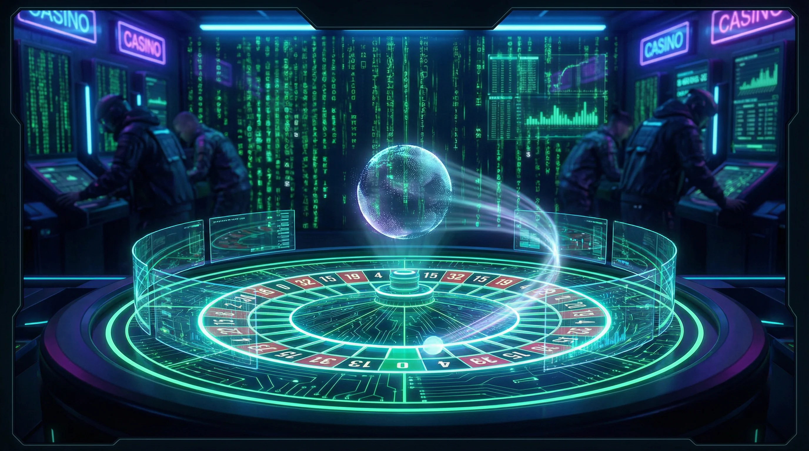 Roleta digital futurista com efeitos neon no bethorse